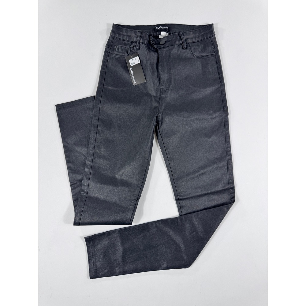 Apperloth Womens Faux Leather Pants Black High Rise Slim Fit Size‎ S NWT